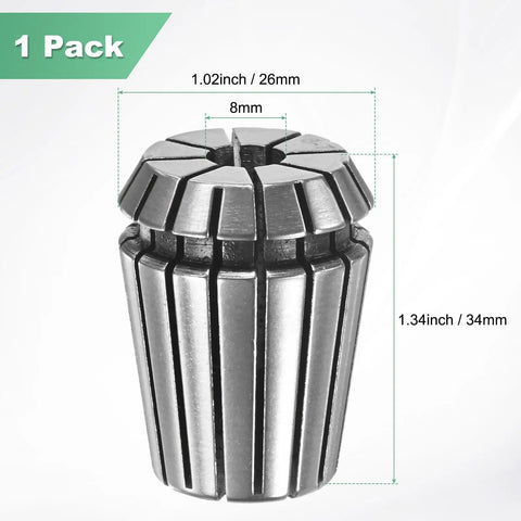 ER25 Spring Collet Chuck 8mm Clamping Diameter for CNC Milling Engraving Drilling Lathe Tools Built From 40Cr Steel Durable Silver Finish
