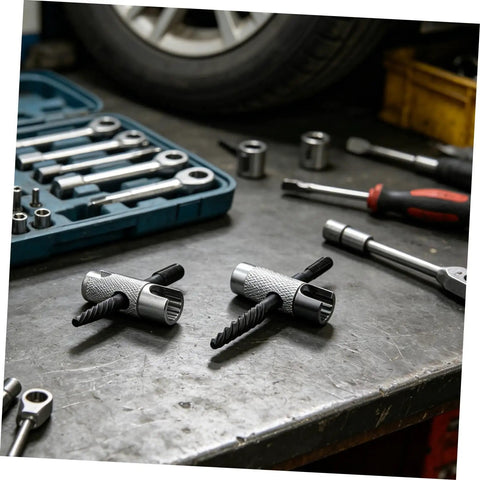 Premium Alloy Steel Grease Fitting Installation Tool Kit With Ergonomic Hand Press Zerk Push In Installer For Automotive Tractor Trailer Repair And Universal Hydraulic System Maintenance Mechanics on workbench