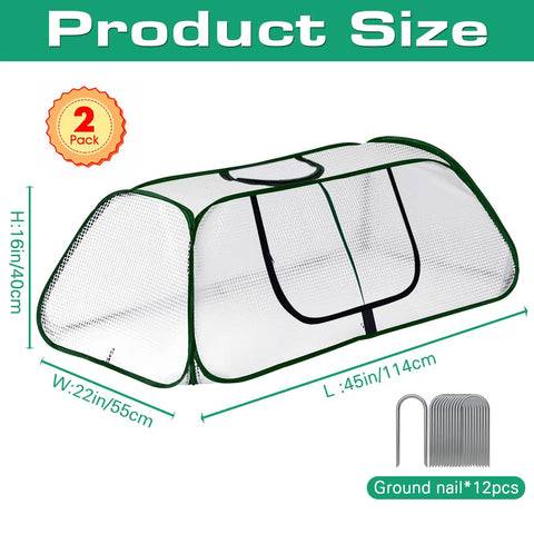 Mini Greenhouse Cover For Plants With Roll Up Zipper Door Thick PE Shield To Keep Your Veggies Cozy Indoors Or Outdoors From Cold Winds Protect Seedlings 45L X 22W X 16H Inches White 1 Pack