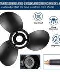 13 Inch Diameter Aluminum Boat Propeller For Mercury Outboards 40 To 150 HP Upgrade And Backup, 19 Pitch, 3 Blade, 15 Spline