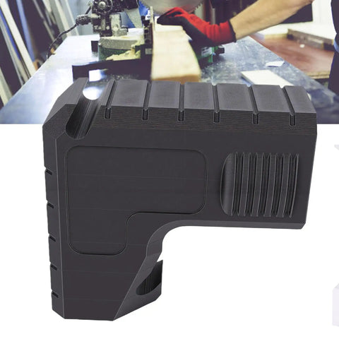 Heavy Duty 2.5 Inch Dust Port Adapter For Table Saw With Snap On Hook, black polymer design for dust extraction.