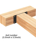 Two Pack 4x4 Post Anchor Plates For Decks, Wood Fences, Mailboxes And Posts, Heavy Duty Structural Steel Post Bases With Predrilled Holes For Easy Concrete Install, demonstrating 4x4 lumber fit.