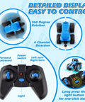 Remote Control Monster Tractor Toy With Glowing Rubber Tires, 2 4GHz RC Tractor for Boys with detailed control display.