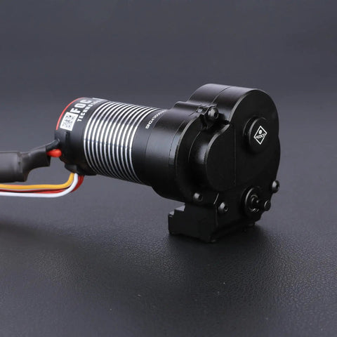 Close-up of Motor Transmission With Hobbywing QuicRun Fusion Mini16 3000KV Brushless Motor And ESC 2in1 FOC System for Axial UTB18