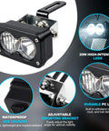LED Headlight For Ridstar Q20 Ebike, 3 Pin 20W 6500K Waterproof Front Light, 12V-60V Plug And Play With White Bright Beam, close-up