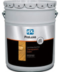 Top Shelf Transparent Satin Waterborne Wood Finish In Real Dark Oak Shade Five Gallon Jug for outdoor wood projects.