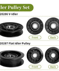 Beefed Up Replacement V Idler Pulley And Flat Pulley Kit For Lawn Mower Replaces OEM Part Numbers And Fits D140 D130 D100