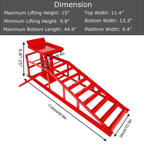 Heavy Duty 10,000 Lb Car Ramps Two Pack Portable Adjustable Lift Ramps Perfect For Quick Oil Changes Ideal For SUVs And Light-Duty Trucks Slip-Resistant Safety Design Lift Height From 9.8 To 15 Inches
