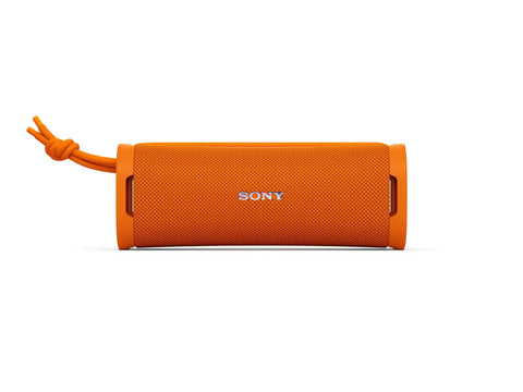 Ultimate Field 1 Waterproof Portable Bluetooth Speaker With Dope Bass And 12 Hour Battery Life IP67 Dustproof Shockproof Rustproof Detachable Strap SRSULT10D Orange, front view.
