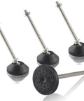 Heavy Duty Adjustable Leveling Feet With Grippy Rubber Cups To Square Up Wobbly Furniture M8 Thread Glides and Anti Skid Floor Pads in a set of four