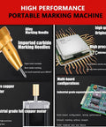 High performance components of Rugged Handheld Pneumatic Dot Peen Marking Machine for Metal Vin Codes and Industrial Number Engraving.