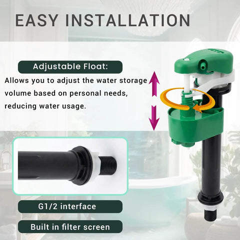 Easy installation of 3 Inch Toilet Flush Valve Repair Kit Universal Fit For Most One Piece Toilets No Fuss Easy Install with adjustable float