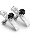 Two Pack T Track Hold Down Clamp Kit For Woodworking And Metalworking on white background, visible screws and knobs