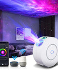 Nebula Night Light Projector For Bedroom With 16 Million Colors And 7 Nebula Modes Ceiling Star Projector in room with app control.