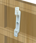 False Front Connector And Cabinet Clips Set For Four And A Half Inch Opening Drawers Includes Four Clips And Four Screws For Replacing Fake Drawer Fronts ABS Durable Material For Reliable Repair mounted on wood surface