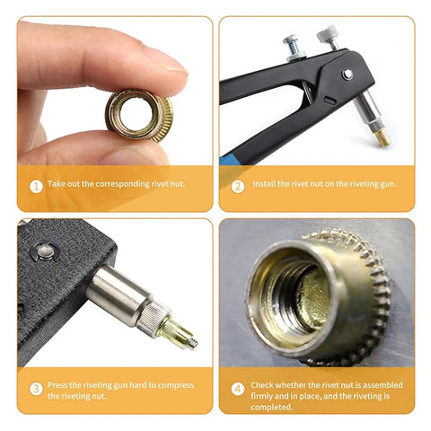 Step-by-step guide for Top Notch 10 Pcs Flat Head Threaded Insert Nuts Made From Zinc Plated Carbon Steel assembly process.