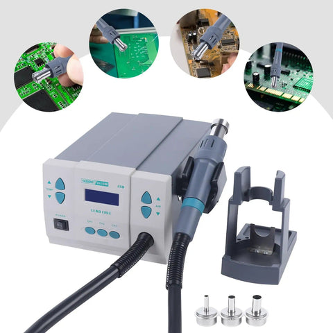 Powerful Digital Hot Air Rework Station With LCD Display 1000W 3 Channel BGA Soldering Adjustable 212-932°F Includes 3 Air Nozzles