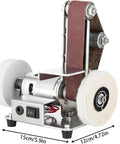 High Performance Mini Electric Belt Sander With Variable Speed Control And Reverse Switch Kickass Bench Grinder Station, 18cm tall.