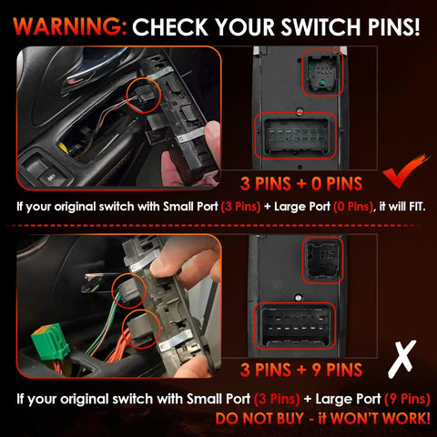 Power Window Switch Replacement For 2012 To 2017 Dodge Grand Caravan And Chrysler Town And Country 3 Pins 0 Pins Image
