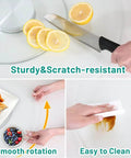 Heavy Duty Tempered Glass Lazy Susan Rotating Serving Plate With Hella Smooth Aluminum Bearing Swivel Base Built Damn Tough For Kitchen Countertops Banquet Tables And House Parties, lemon slices on serving plate.