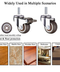 1 Inch Caster Wheels With Threaded Stem M6x15mm Swivel Casters With Brakes Set Of 4 for furniture and various floor types