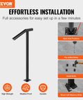 Installation guide for Rock Solid Heavy Duty Outside Step Railing With Matte Black Powder Coat Finish and 330 Lbs Load Rating.