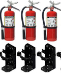 Gotta Have This Ready Set of 5 Top Notch 5Lb ABC Fire Extinguishers Paired With Rock Solid Heavy Duty Vehicle Mounts