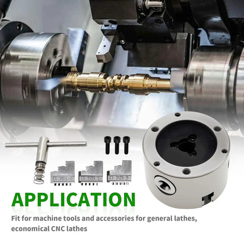 K11 80 Self Centering 3 Inch Lathe Chuck With 3 Jaw and accessories for CNC lathe precision turning application