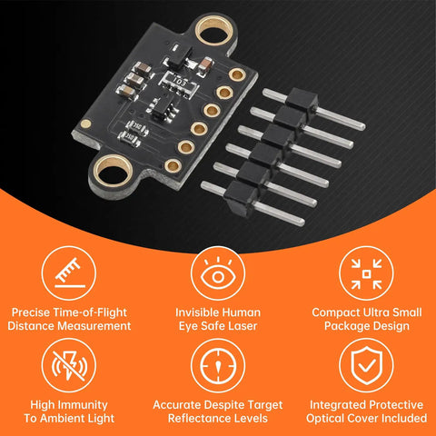 Four Pack VL53L0X Time Of Flight Laser Ranging Sensor Breakouts 940nm 2m Range High Precision Distance Module For Arduino GYVL53L0XV2