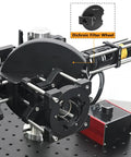 Five-Position Dichroic Filter Wheel for telescopes with slim cage design, holding 5 x 36 x 25mm optics, on experimental setup.