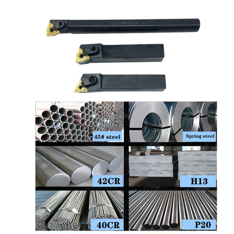 Complete 3-Piece CNC Lathe Excircle Indexable Carbide Turning Tool Holder Bit Set With MTJNR1616H16 MWLNR1616H08 S16Q-MWLNR08 Inserts