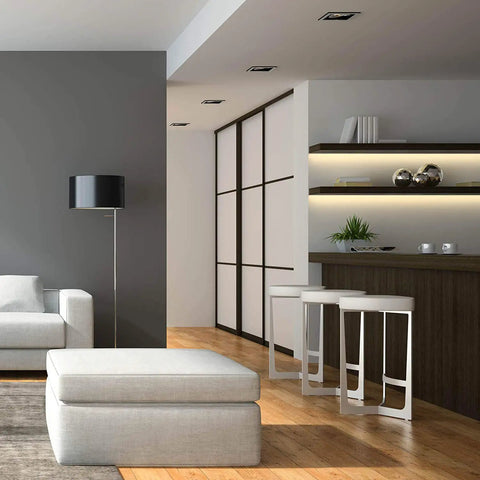 Modern living room with cabinet lighting using Linkable 4x16 Inch LED Light Bar Kit With Series And Parallel Wiring Plug N Play Soft Warm White