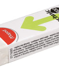 Rectangular white eraser with "Technic 600" and "Maped" branding, featuring packaging with a green arrow design.