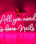 All You Need Is Nails Neon Sign Pink Led Light For Nails Shop Decor 23 Inch Large Neon Sign For Salon Store Bedroom Party Bar