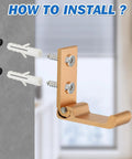 Foldable Wall Mount Towel And Coat Hooks Built With Heavy Duty Aluminum Alloy Featuring A Slick Gold Finish 4 Pack Hat Hangers Quick Install Bathroom Storage installed on wall with screws and anchors