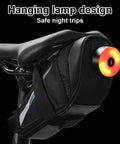 Ultralight Under Seat Bike Saddle Bag For Road Bikes Waterproof Pouch With 0.4 Liter Capacity and attached safety light