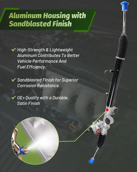 Power Steering Rack And Pinion Assembly For Chevrolet Colorado 2004 2005 2006, GMC Canyon 2004 2006, Isuzu I 280 2006 I 350 2006 Direct Fit Easy Install Durable Construction aluminum housing with sandblasted finish