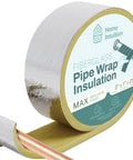 Foiled Back Fiberglass Pipe Insulation Wrap 25 Foot Long, 3 Inch Wide, 1 Inch Thick With Vapor Barrier, roll and partial application