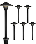Six Pack Aluminum Pathway Lights Set With Low Voltage LED Landscape Path Lighting For Outdoor Walkways, IP66 Rated