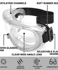 Six Pack Anti Fog Safety Goggles For Lab And Industrial Use Adjustable Chemical Splash Eye Protection With Clear Lenses