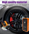 Pro Grade TPMS Relearn Tool For Tire Pressure Monitoring System Sensors Activation And Auto Program Reset, on black wheel.