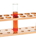 Beech Wood Test Tube Rack For Science Class Holds 12 Tubes Up To 28mm Diameter, 10.25 Inch Wide With Premium Polished Finish, Durable Lab Stand