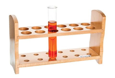 Beech Wood Test Tube Rack For Science Class Holds 12 Tubes Up To 28mm Diameter, 10.25 Inch Wide With Premium Polished Finish, Durable Lab Stand