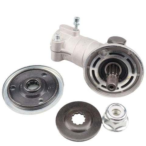 Bevel Gear Replacement Gear Head For Trimmers Fits 128 LX 128LD 128LDX 125L with components including thrust plate and collar nut