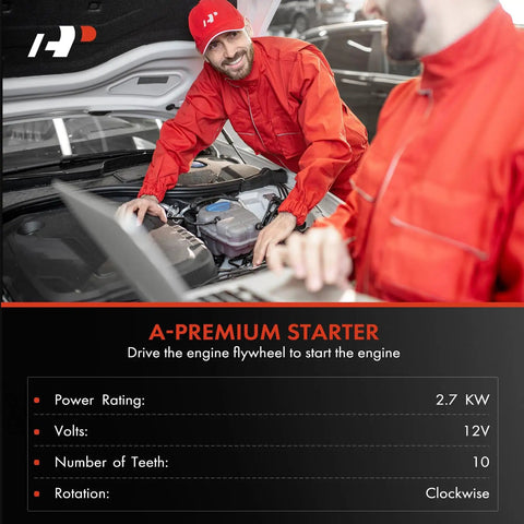 Mechanics discussing A-Premium 12V 2.7KW Starter Motor with 10 Teeth CW Rotation for New Holland Industrial Loader 2006 to 2012 3.4L/4.5L.