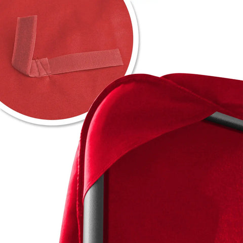 Close-up of Patio Swing Canopy Replacement Top Cover For 77 By 43 Inch Porch Furniture Burgundy with Velcro Tabs detail.