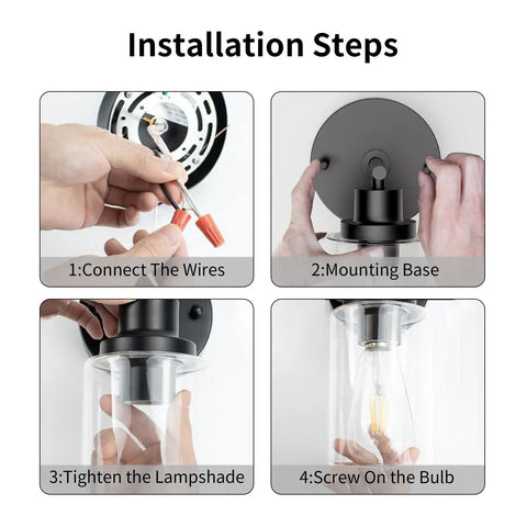 Installation steps for Modern Black Wall Sconce With Sleek Led Fixtures Compact Indoor Lighting Perfect For Bedroom Bathroom Or Hallway Decor Brings A Slick Contemporary Vibe And Effortless Ambiance To Instantly Level Up Your Personal Space Today.