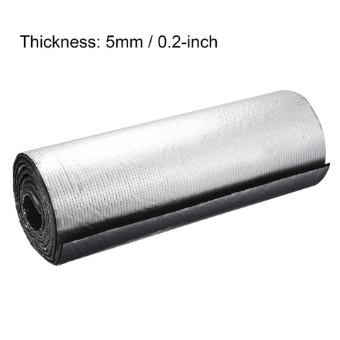 Roll of Self-Adhesive Rubber Foam Insulation Sheet with Aluminum Foil Backing, 5mm thick, DIY-friendly for roofs and walls.
