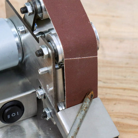 Heavy Duty Mixed Grit Sanding Belts For Mini Belt Grinders 1.2 X 13 Aluminum Oxide Strips 120 To 1000 Assorted Pack on a mini belt sander.