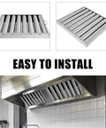 Six Pack 19.5 By 19.5 Inch 430 Stainless Steel Hood Filters With 7 Grooves And Dual Side Handles installed in kitchen